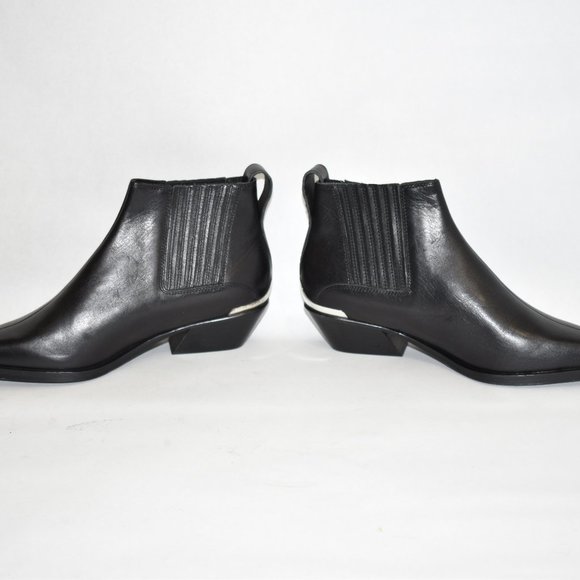 $500 RAG & BONE Westin Bootie CUBAN BLACK LEATHER LOGO CHUNKY 40 (DC9.5) - Picture 6 of 12